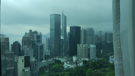 La vista de la ex-colonia británica que gozamos desde nuestro hotel en Hong Kong